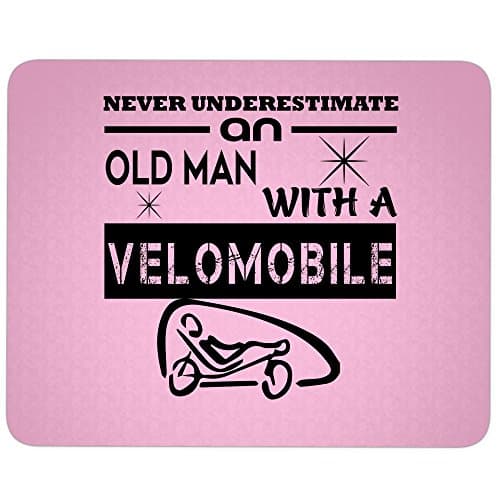 An Old Man great gift idea Mousepad, With A Velomobile Mouse Pad (Mouse Pad -Light Pink)