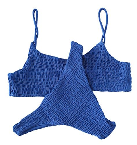 Mumentfienlis Women's Two Piece Solid Color Bikini Swimsuit