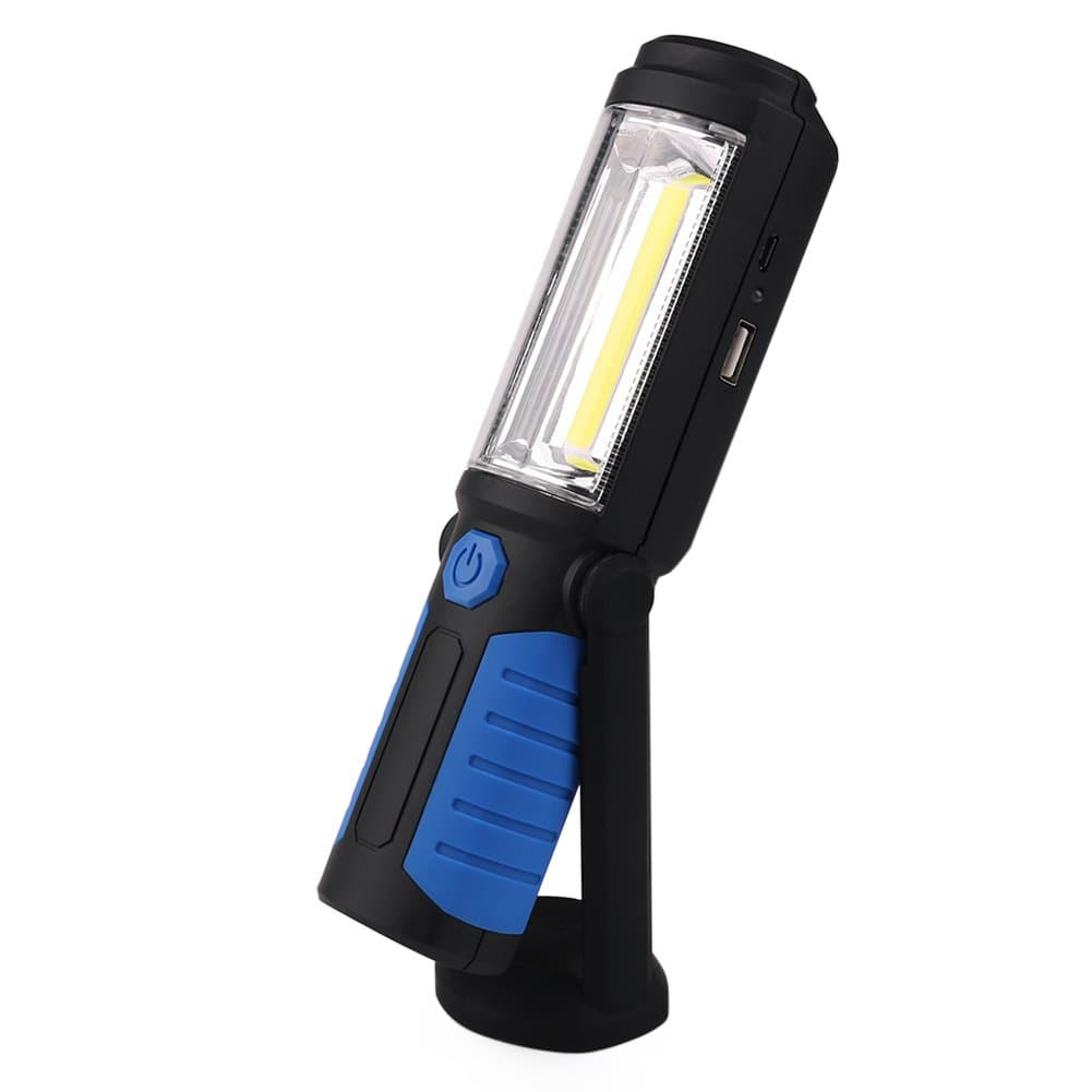 Dealbay LED Work Light With Magnetic Base Rechargeable Handheld Flashlight LED Torches Lamp COB Cordless Inspection Lamp 2200mA Battery Powered For Outdoor Camping Workshop with Hanging Hook (Blue)