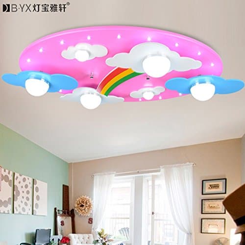 TYDXSD Warm clouds Rainbow children's rooms lighting light LED ceiling lamp for boys and girls bedroom lamp cartoon 730400120mm , Pink