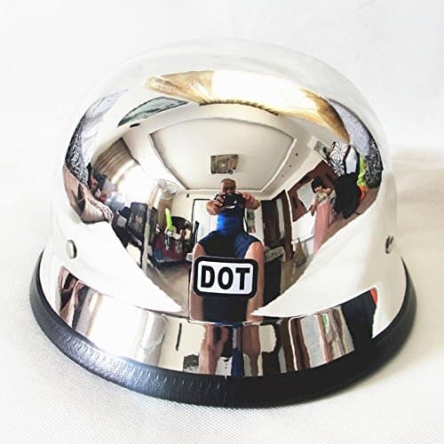 DOT Motorcycle Chrome German Style Half Face Helmet Chopper Cruiser (XL)