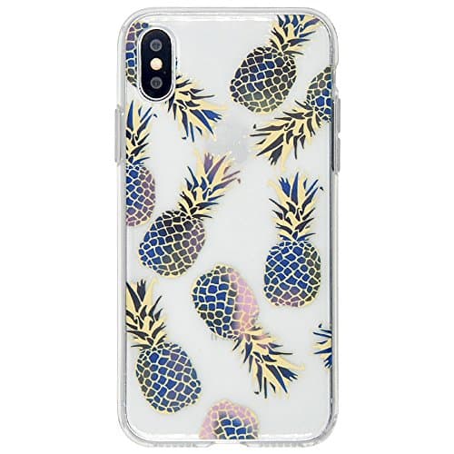 iPhone X Case, OFFAY Transparent Clear Flexible Soft Silicone (TPU) Protection Case, Unique Pattern Case Cover for Apple iPhone X - Ananas