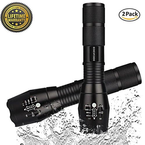 Led Tactical Flashlight LED Flashlights 1000 Lumens Handheld Flashlight Waterproof Portable for Outdoor Camping Emergency Adjustable Focus Home 5 Modes Light Best Gift-Giving (2 Pack)