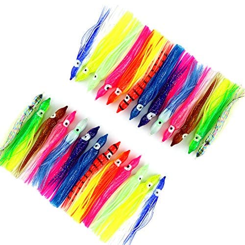 Luengo 12cm Hoochie Squid Skirt Lures Multicolour Soft Plastic Octopus Lures Trolling Saltwater Bait