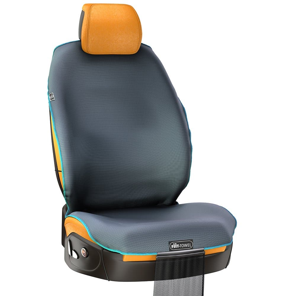 Universal Car Seat Cover, Quick-Dry Microfiber Seat Protector with Storage Bag, Absorbent and Non-Slip, Machine Washable, Fit-Towel by TiiL (Slate Grey)