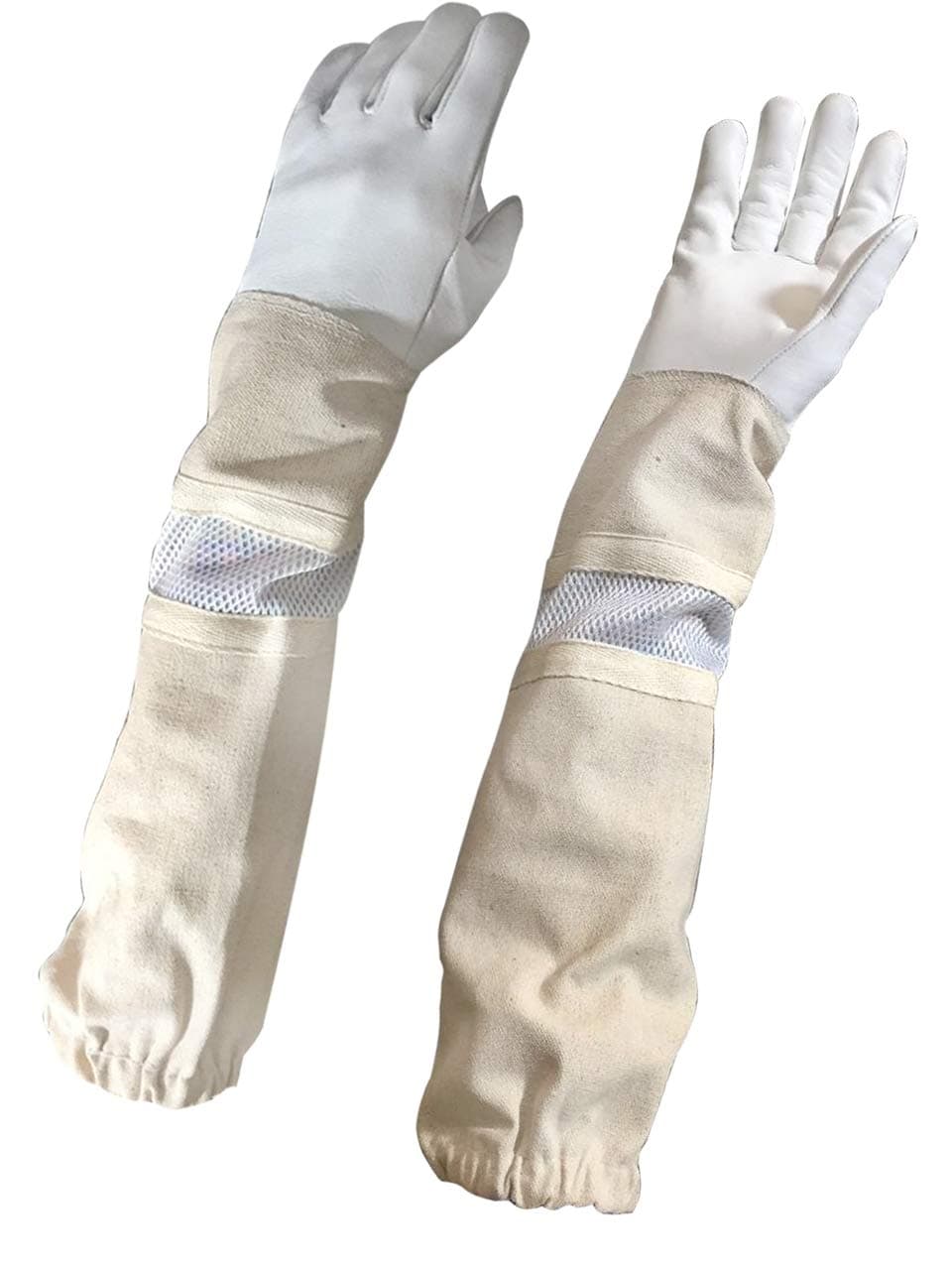 Massive Bee Stores Beekeeping Ventilated Gloves for kids Small size Kid Age 10-14 years White color ventilated only one size available (Small) (XS)