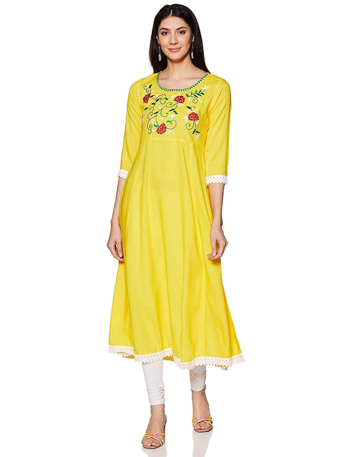 Cottonwalas Women's Rayon Anarkali Kurta