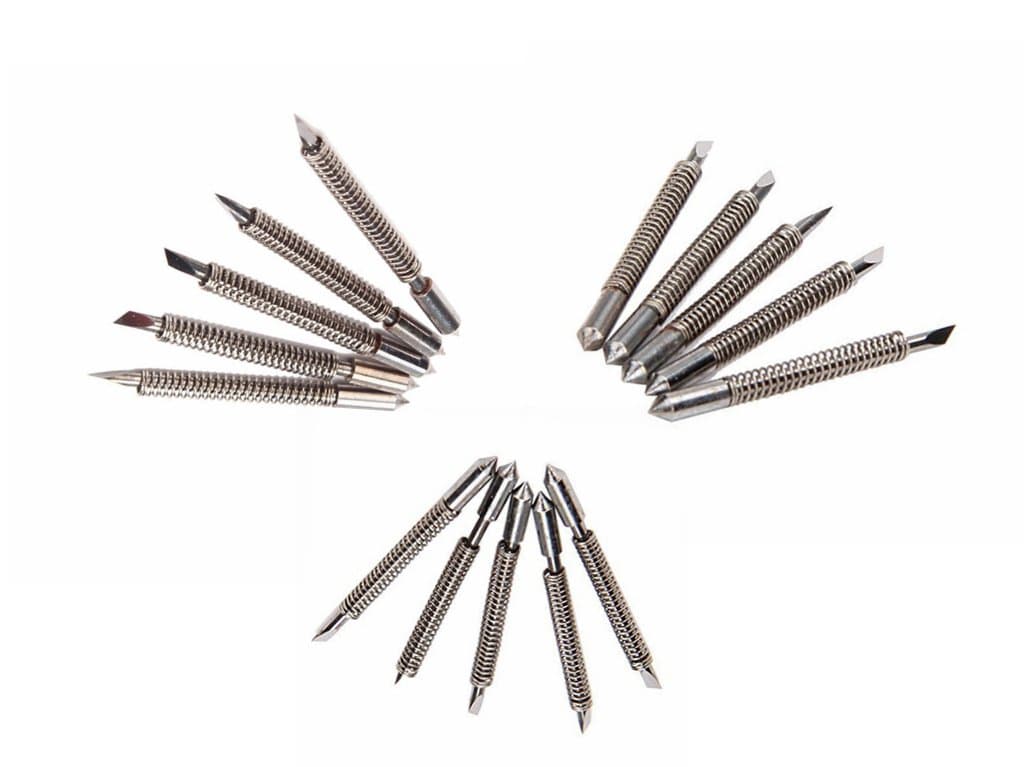 EMY Pack of 15 Blade for Cutting Plotter Vinyl Cutter Graphtec CB09 Silhouette Cameo Craft ROBO Pro with Springs, 30/45/60 degree