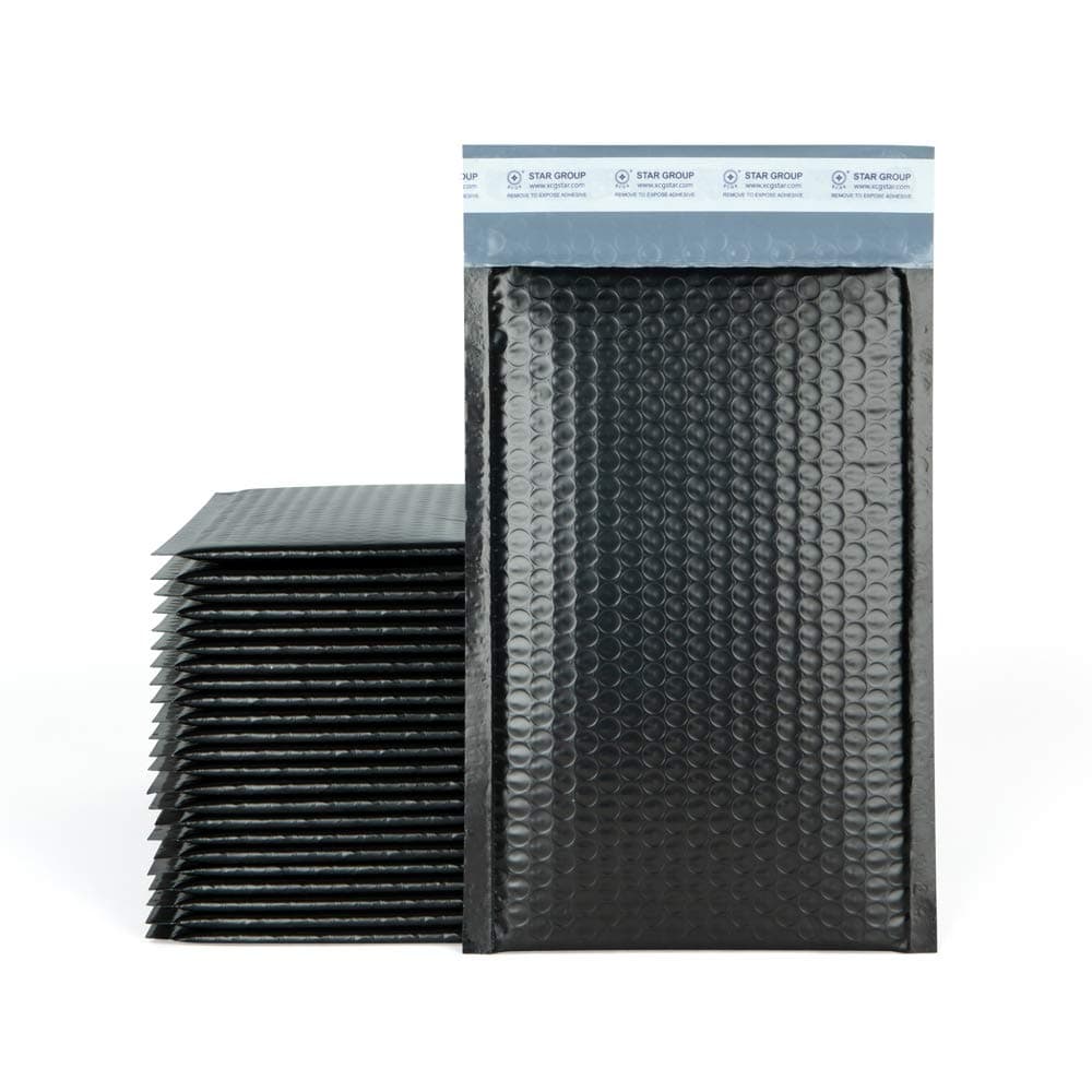 XCGS 6x10 Inch Black Poly Bubble Mailer #0 Padded Envelope Mailer 200pcs Self Adhesive Bubble Mailing Envelope Bags for Shipment & Package