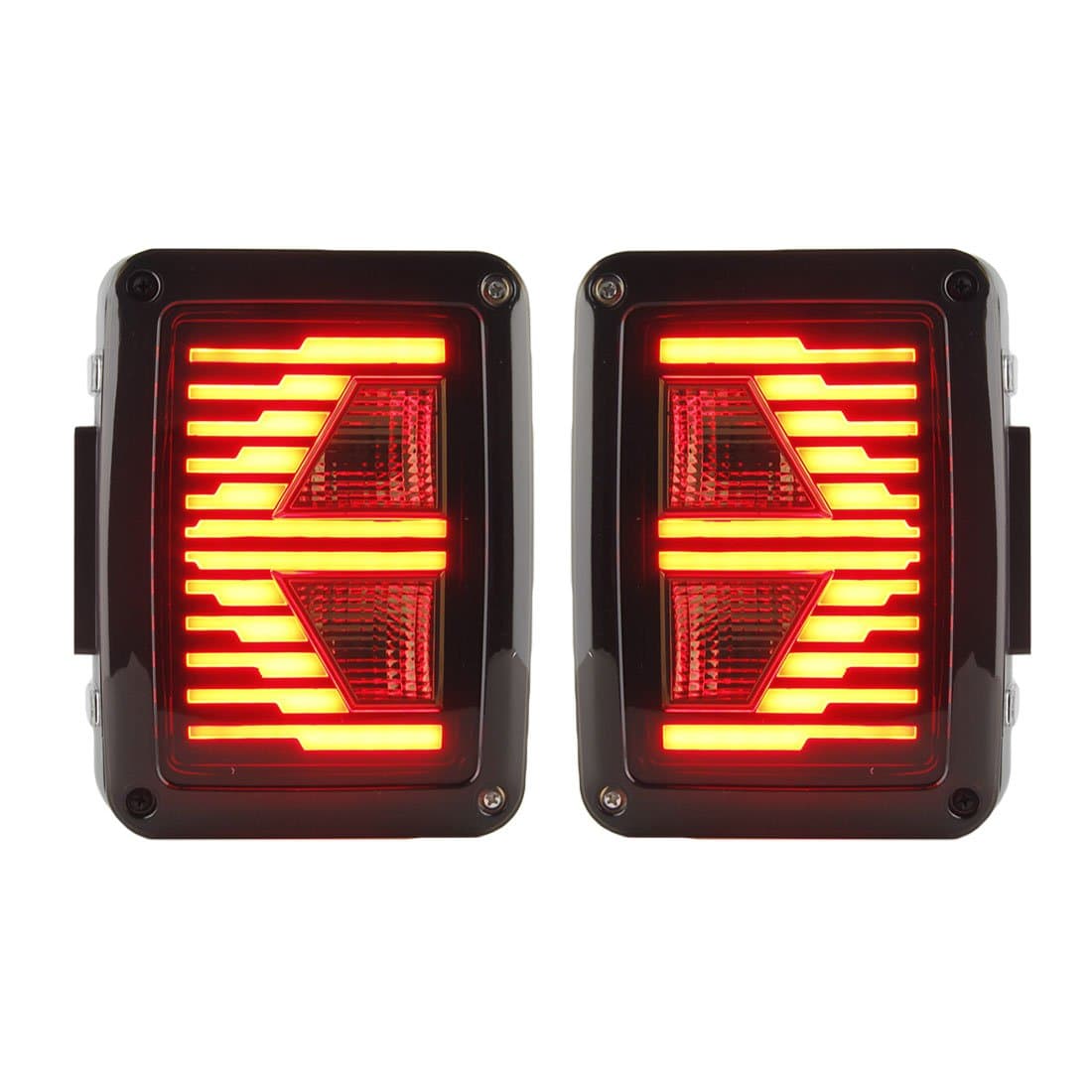 SKUNTUGUANG Clear LED Rear Tail Light EU Lamp Assembly Replacement Brake Drive Running Reverse Signal Light for Wrangler 2007-2016 t (2 pcs) (Seven generations tail light)