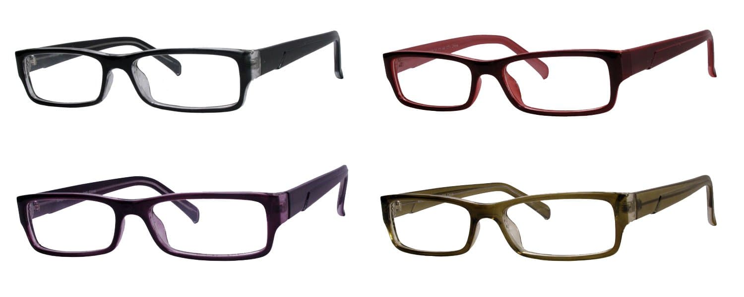 Plastic Reading Glasses with PC Scratch Resistant Lens (4 Pairs Value Pack) Size: +2.75