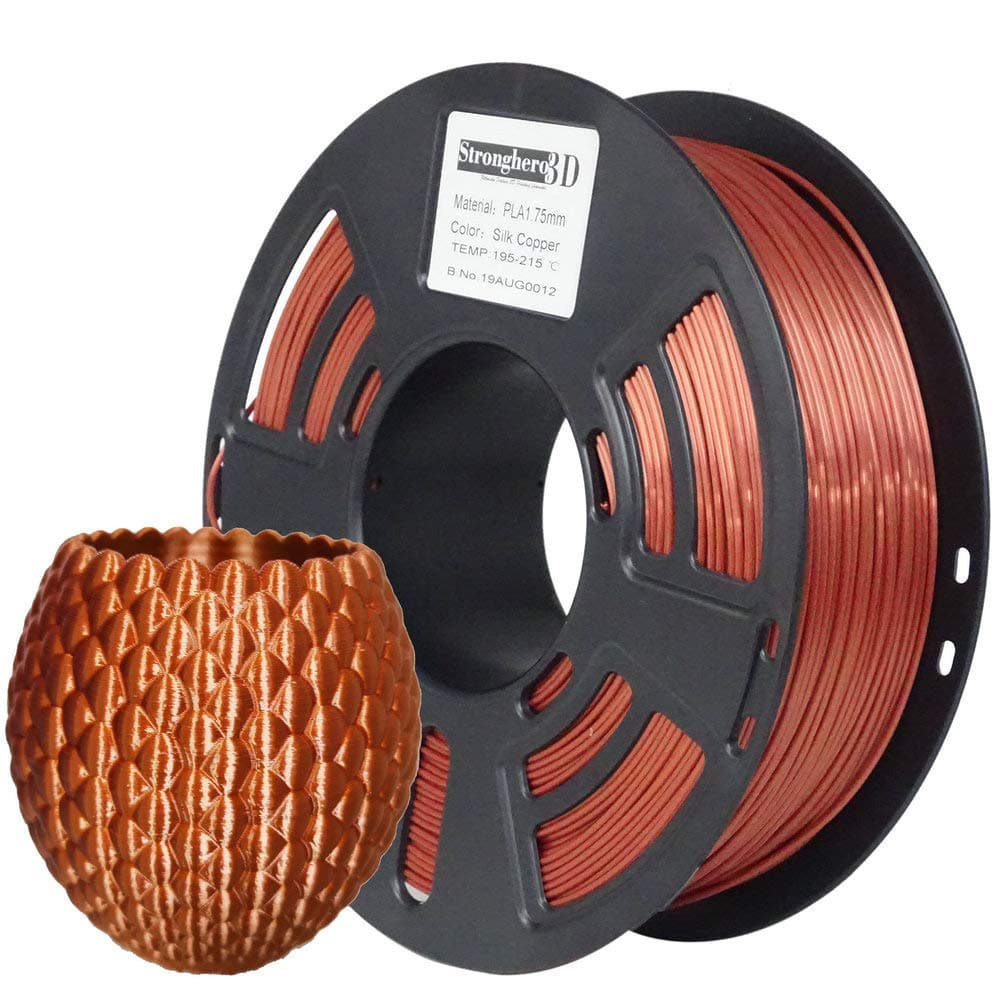 Stronghero3D Desktop FDM 3D printer 1.75mm PLA filament Silk Copper 1kg(2.2 lbs) Dimension Accuracy +/-0.05mm