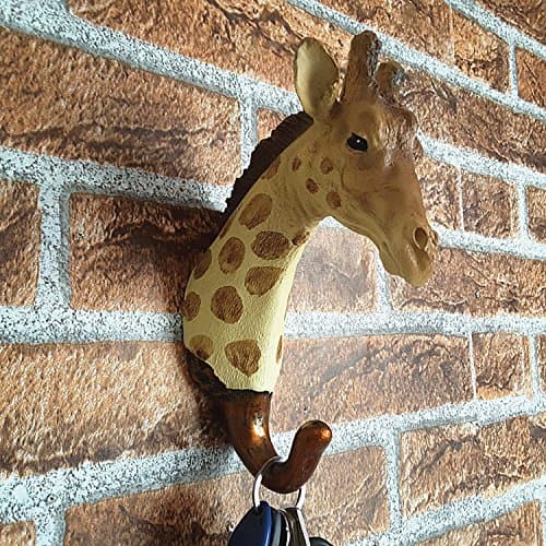 AlphaMY Wall Decor Hook / Hanger Animal Head shaped Coat Hat Hook Heavy Duty, Rustic,Recycled, Decorative Gift (Giraffa)