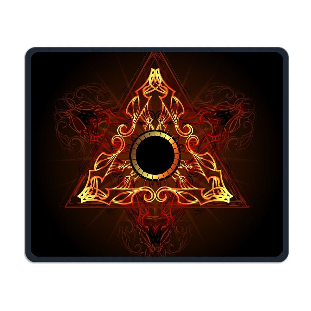 Fire Triangle Esoteric Symbol Non-Skid Natural Rubber Mouse Pad Computer Gaming Mousepad