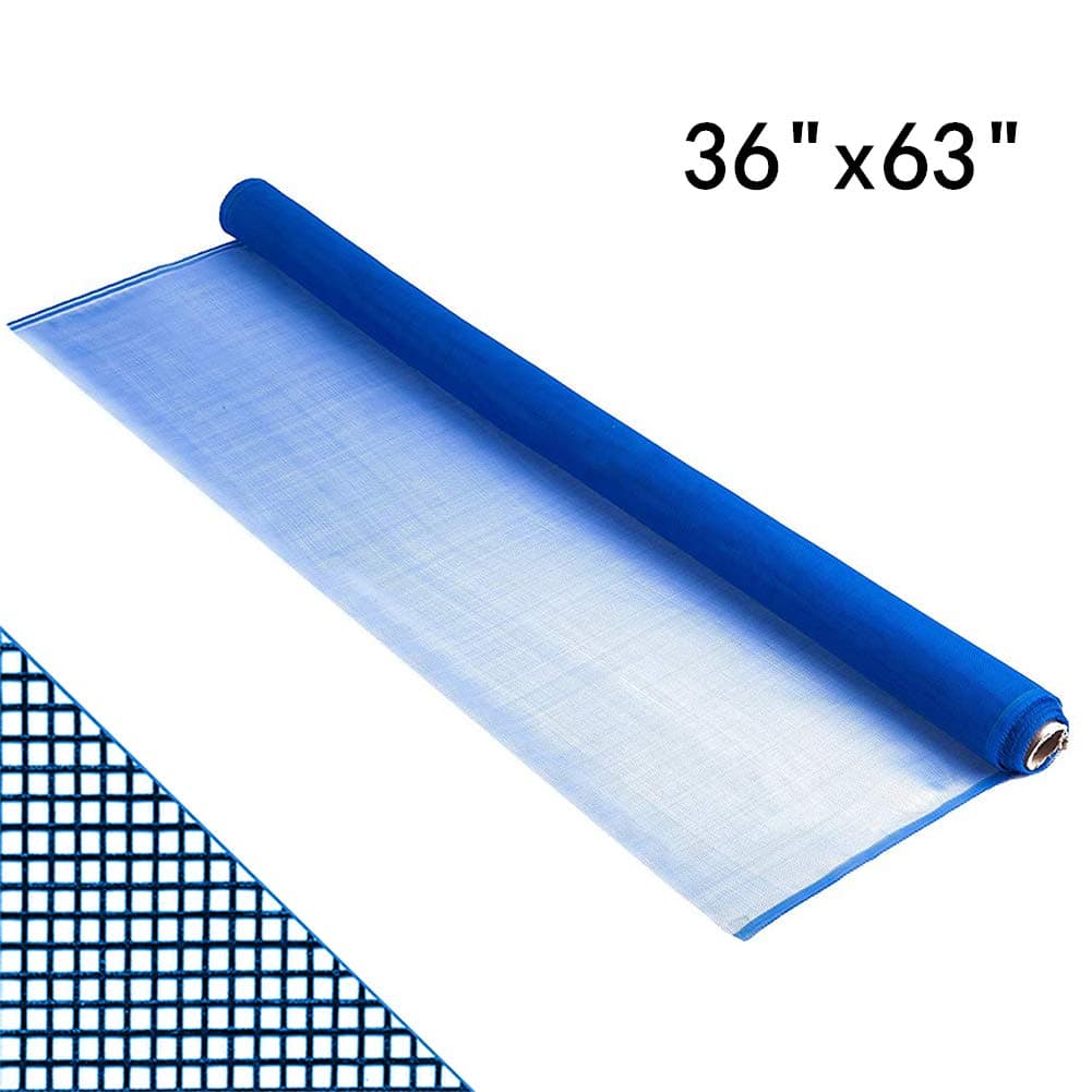 Shatex Roll Window Screen Mesh, DIY Nylon Screen Replacement Mesh Fabric, Anti-Mosquito/Insect Barrier, 36"x63", LightBlue
