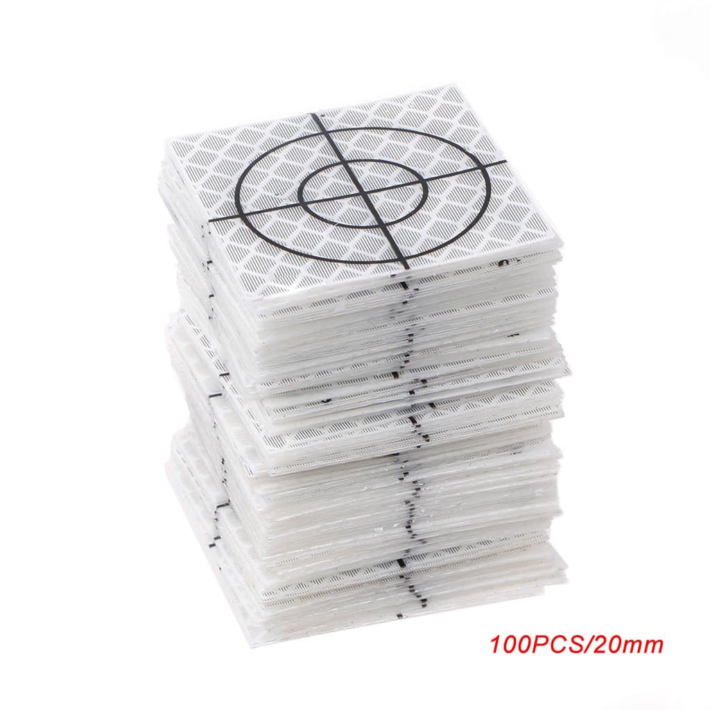 JunYe 100 Pieces Reflector Sheet Reflective Tape Target Total Station 20/30/40/50/60mm - 20MM
