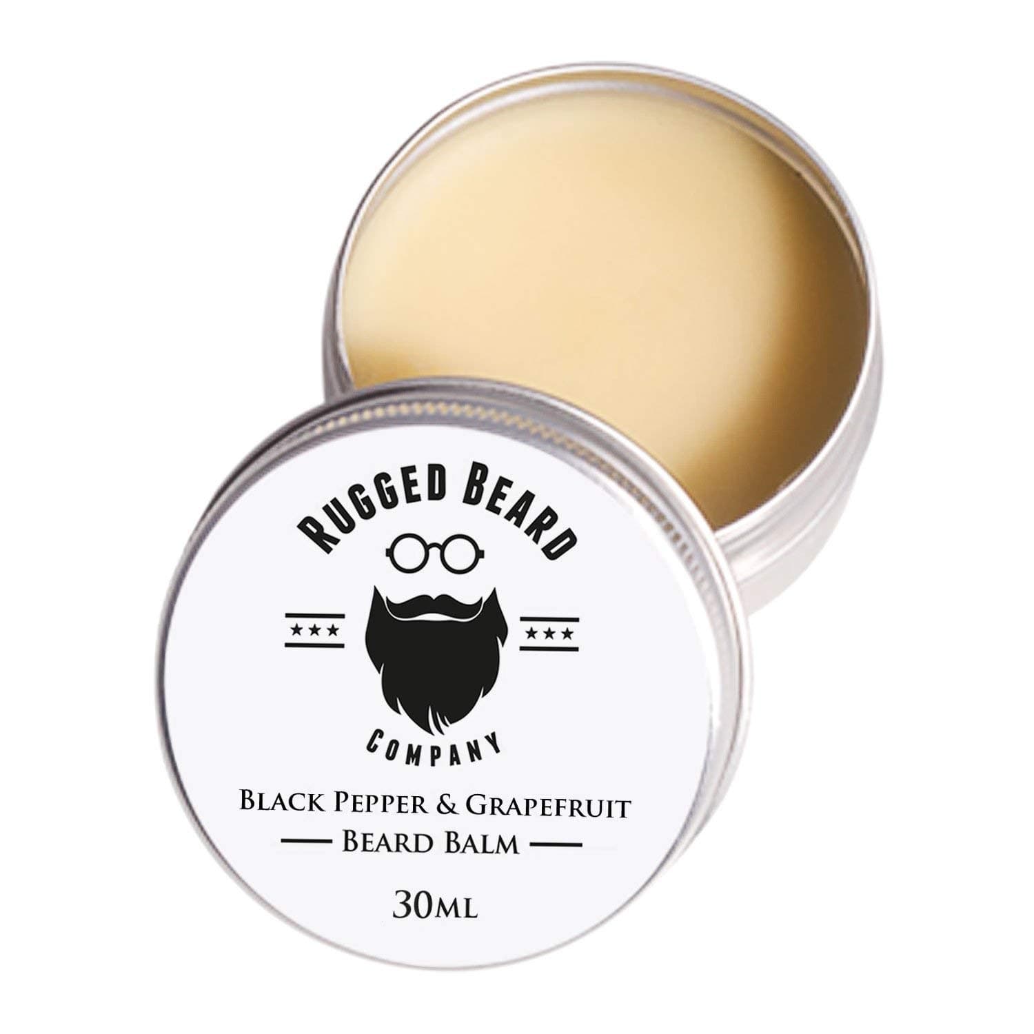 Rugged Beard Company Black Pepper & Grapefruit Beard Balm, Handmade, Softening & Nourishing