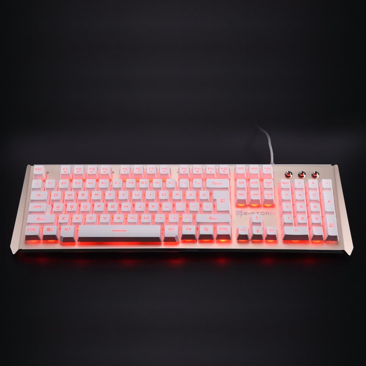 B-STORM LED Backlit Mechanical Gaming Keyboard , 104-Keys USB Wired RGB Gaming Keyboard for PC Mac Gamers