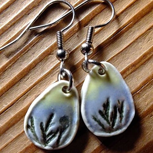 Eastern Cedar Impression in Porcelain Earrings,