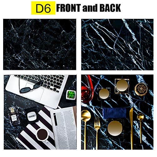 FiVan 33"x22" Double-Sided Deep Blue Marble Patterns Waterproof Paper Background for Food Cake Jewelry Luxury Cosmetics Fruits Tabletop Photography Pictures FUS-D6
