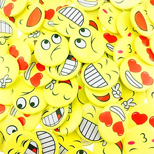 Wankko 72PCS Mini Smiley Smile Face Button Pins,1.2 Inch Size
