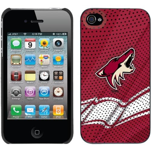 Phoenix Coyotes® - Home Jersey design on a Black iPhone 4s / 4 Thinshield Snap-On Case