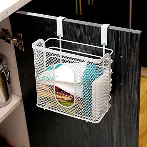 Creatwo Hanging Basket Organizer Multifunction Bedside Storage Baskets Metal Mash Caddy Baskets Corner Shelves Holder, White