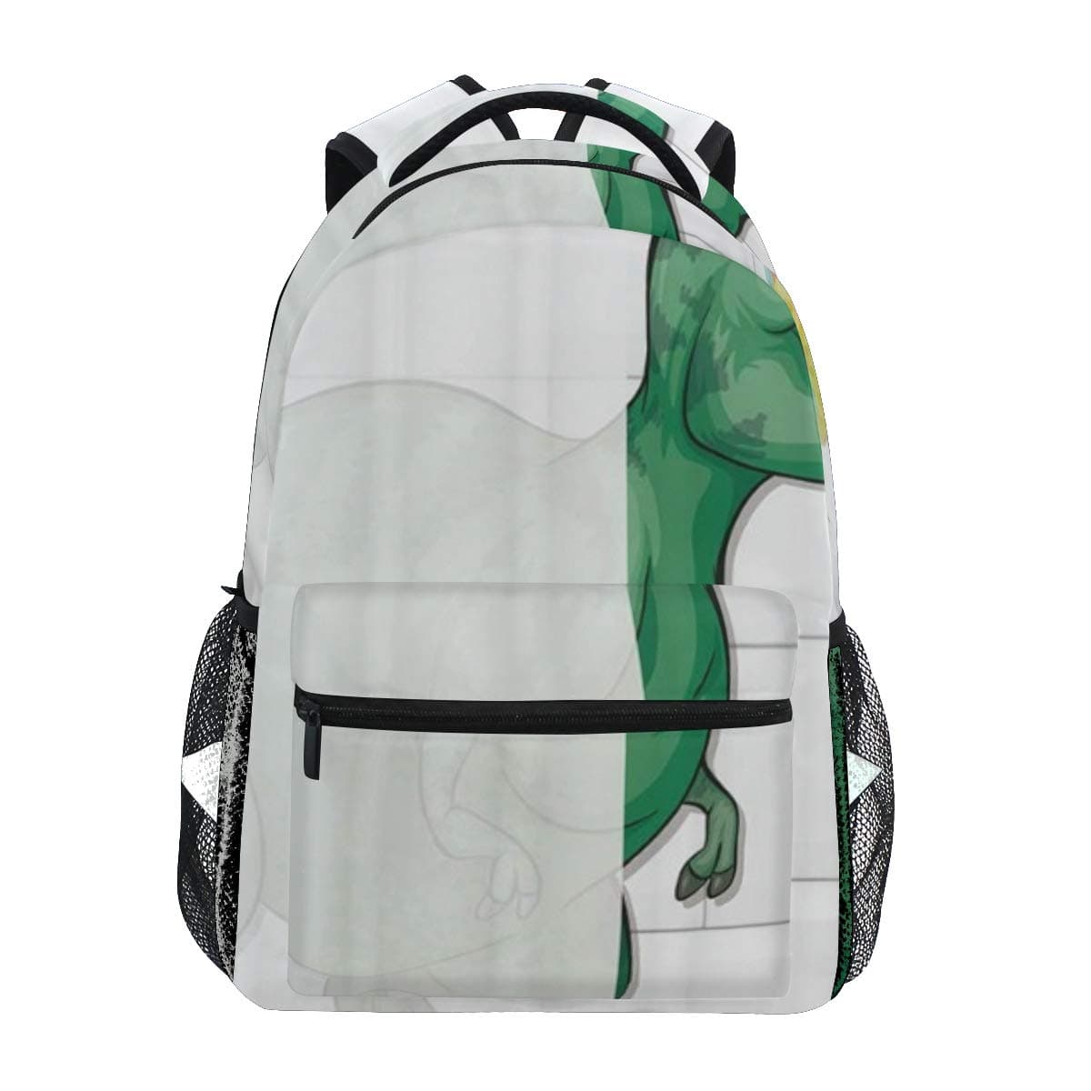 DISLONLY Backpack Knapsack Rucksack Daypack,Funny Bathing Dinosaur Cute Hand Drawn Jurassic Cap Take Shower Bathtub