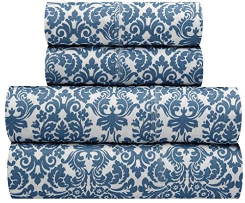 Waverly Traditions Georgette Blue Damask 4-Pc. Bed Sheet Set, Full