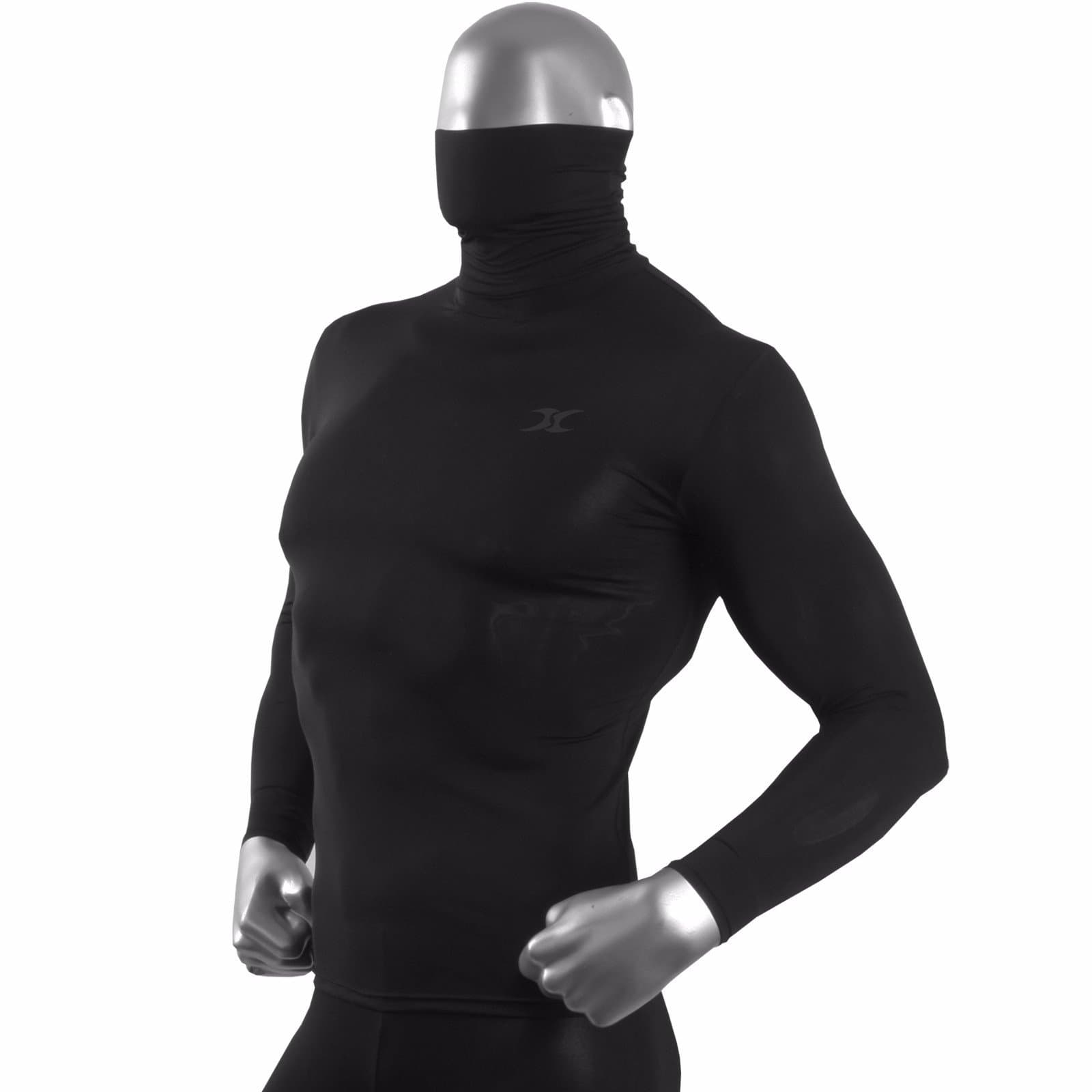 Men's Turtleneck Shirts Thermal Top Base Layer Compression Long Sleeve Black HOM