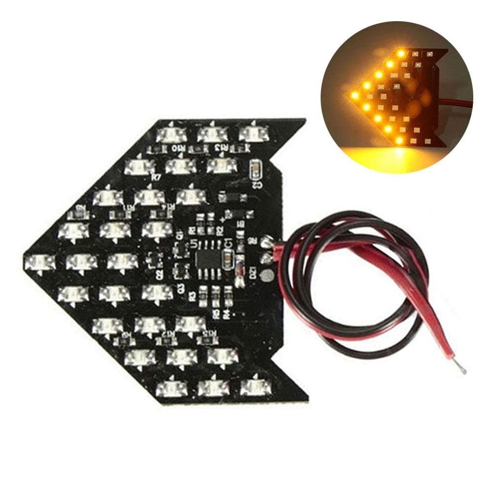 RUNMIND New 27 SMD LED Car Rear View Side Mirror Sequential Arrow Panel Turn Signal Light Yellow