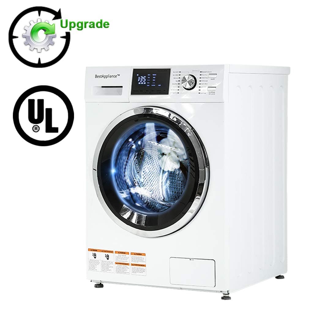 BestAppliance Combination TurboWash 2.7Cubic. ft. Capacity Compact Laundry 24" Electric Dryer and Washer Stainless Steel Drum With FourTransport Bolts,White, Upgrade