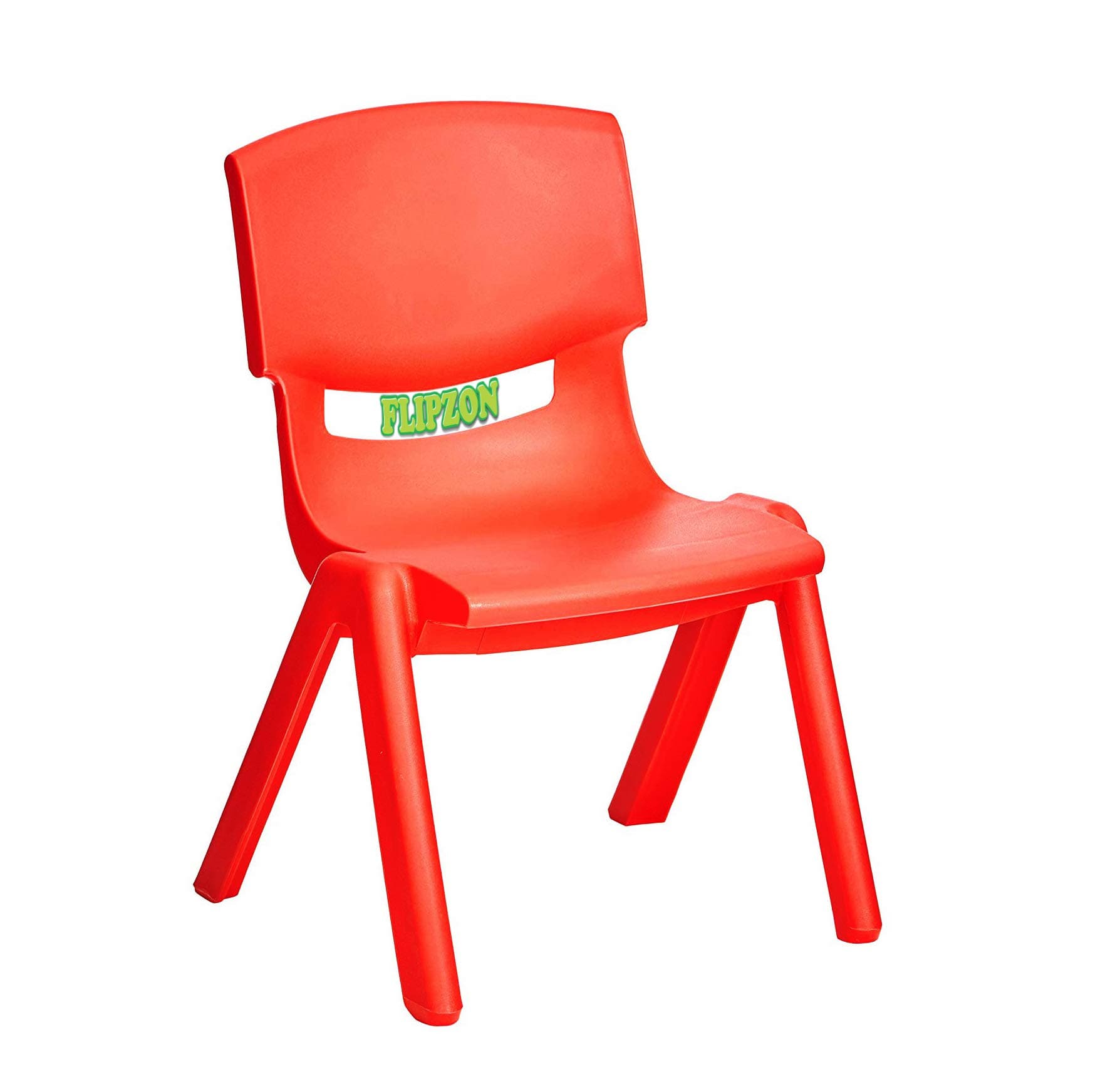 Flipzon Strong and Durable Plastic Stackable School Baby Chair (Red)