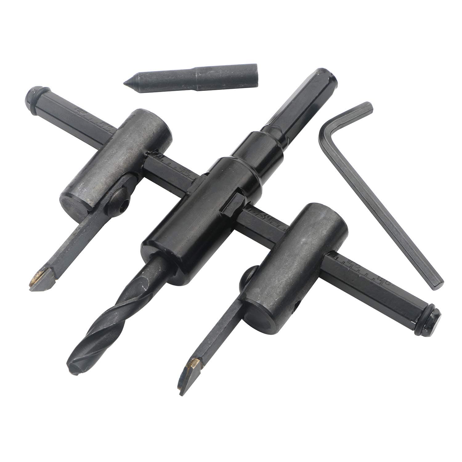 Rowiz 30-120mm Adjustable Circle Hole Cutter Set, Drill Bit Saw Round Cutting for Wood Board, Plastic Board, Plywood, Gypsum Board