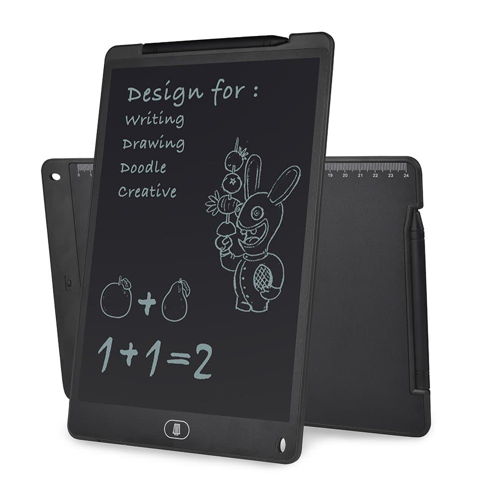 LCD Writing Tablet Electronic Drawing Writing Board for Kids,8.5"/12" Message Boards & Signs at School/Office/Home (12 inch, White)