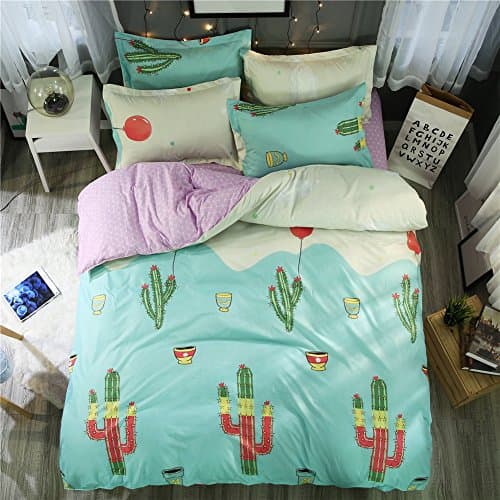 Sookie 3 Piece bedding set - Luxurious&Extremely Durable Premium Bedding Collection - Cactus - Queen Size