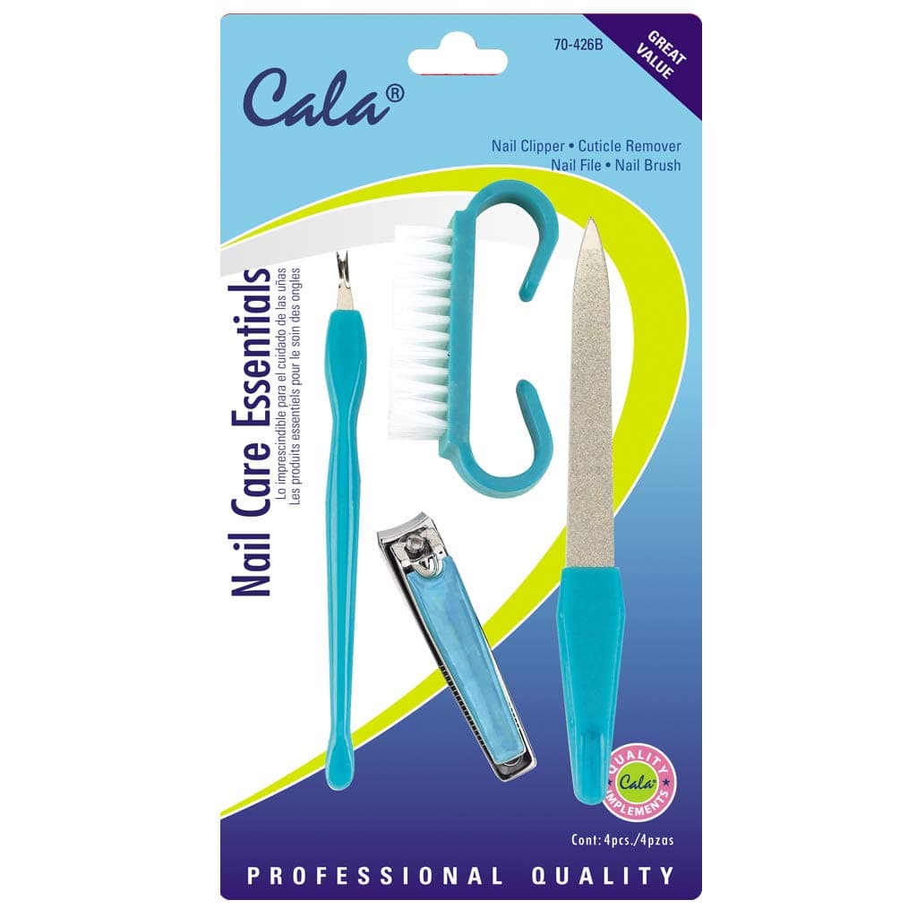 Cala Light Weight | Fine Grip | Easy to Use | Multi-Purpose Manicure Nail Care Essentials 4 Pcs Combo Set For Girl, Women & Professionals