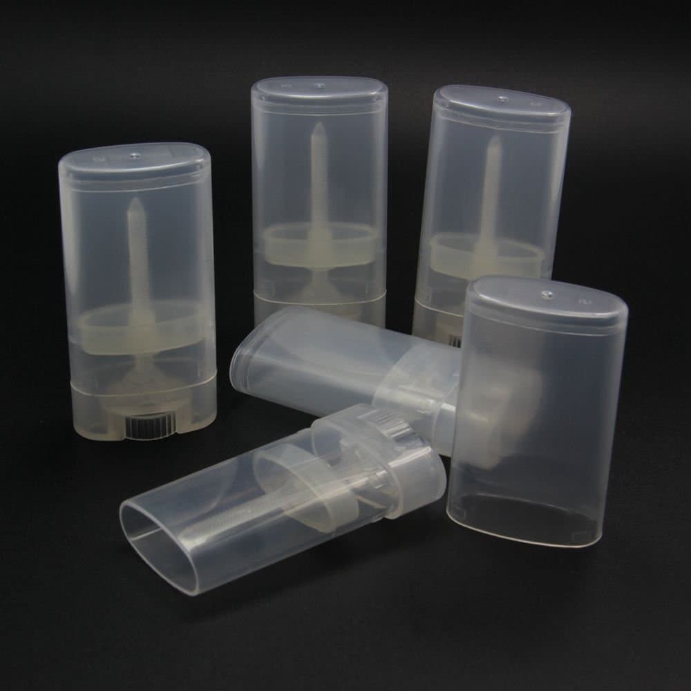 (5 Pcs, Clear) - Hustar 15ml Empty Refillable Deodorant Container Plastic Lip Balm Tubes Containers Lip Gloss Containers Holders 5 Pcs Clear