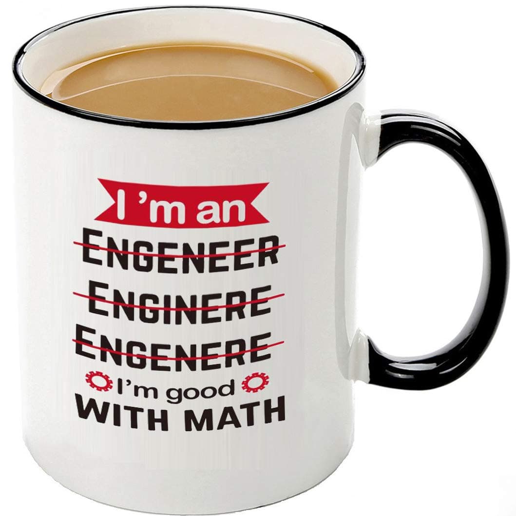 Mecai Coffee Mugs-I'm An Engineer Good With Math Coffee Mug,Motivational And Inspirational Office Gift
