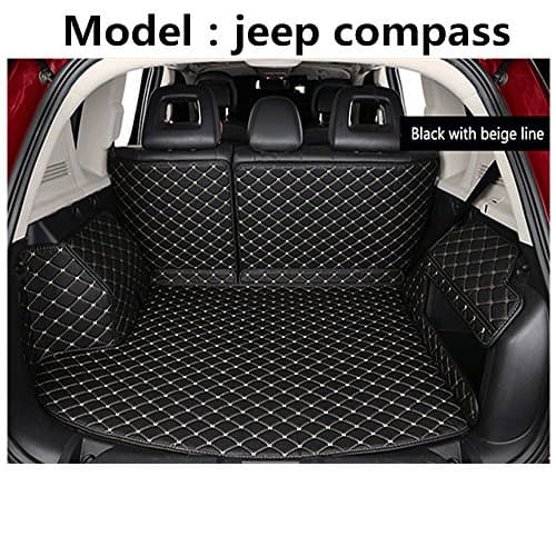 Cool Car Custom fit Cargo Mat boot liner Waterproof Full covered cargo liners Leather Boots Liner Pet Mats for Honda CRV (2016-2018, Black with beige stitches)