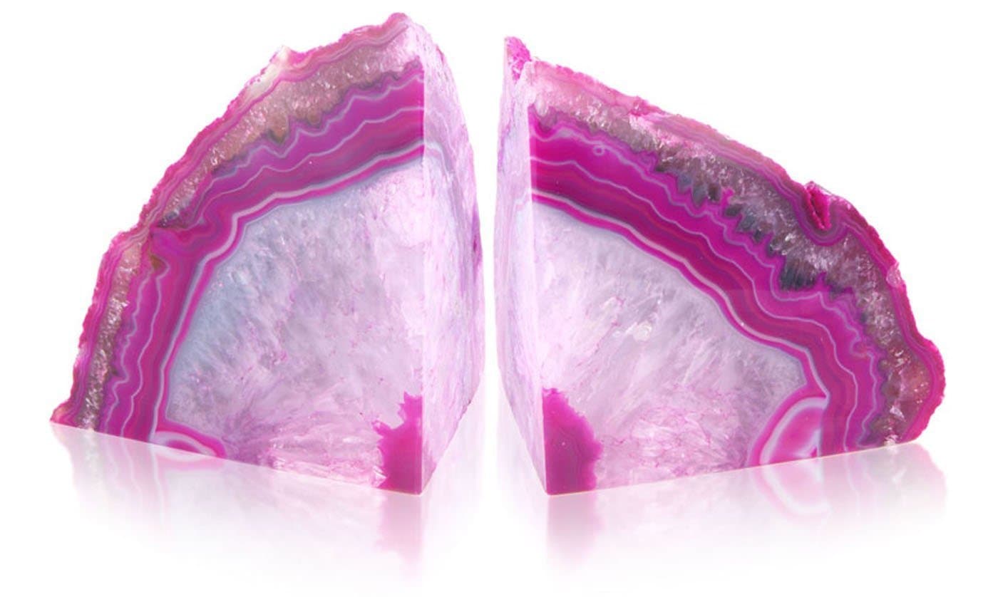 NaturalHistoryDirect | Agate Bookends | Pink