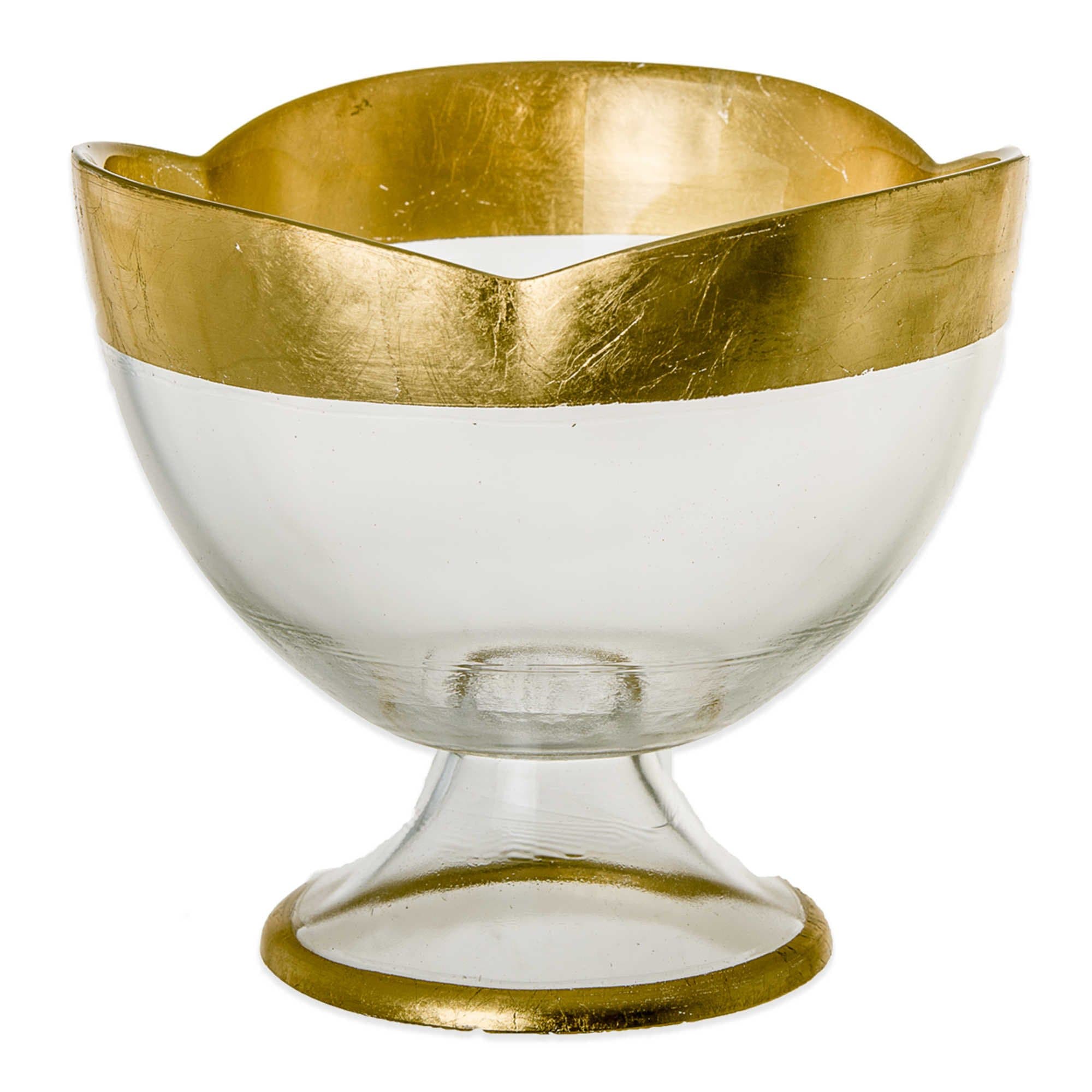Classic Touch Footed Flower Shaped Candy Dish in Gold
