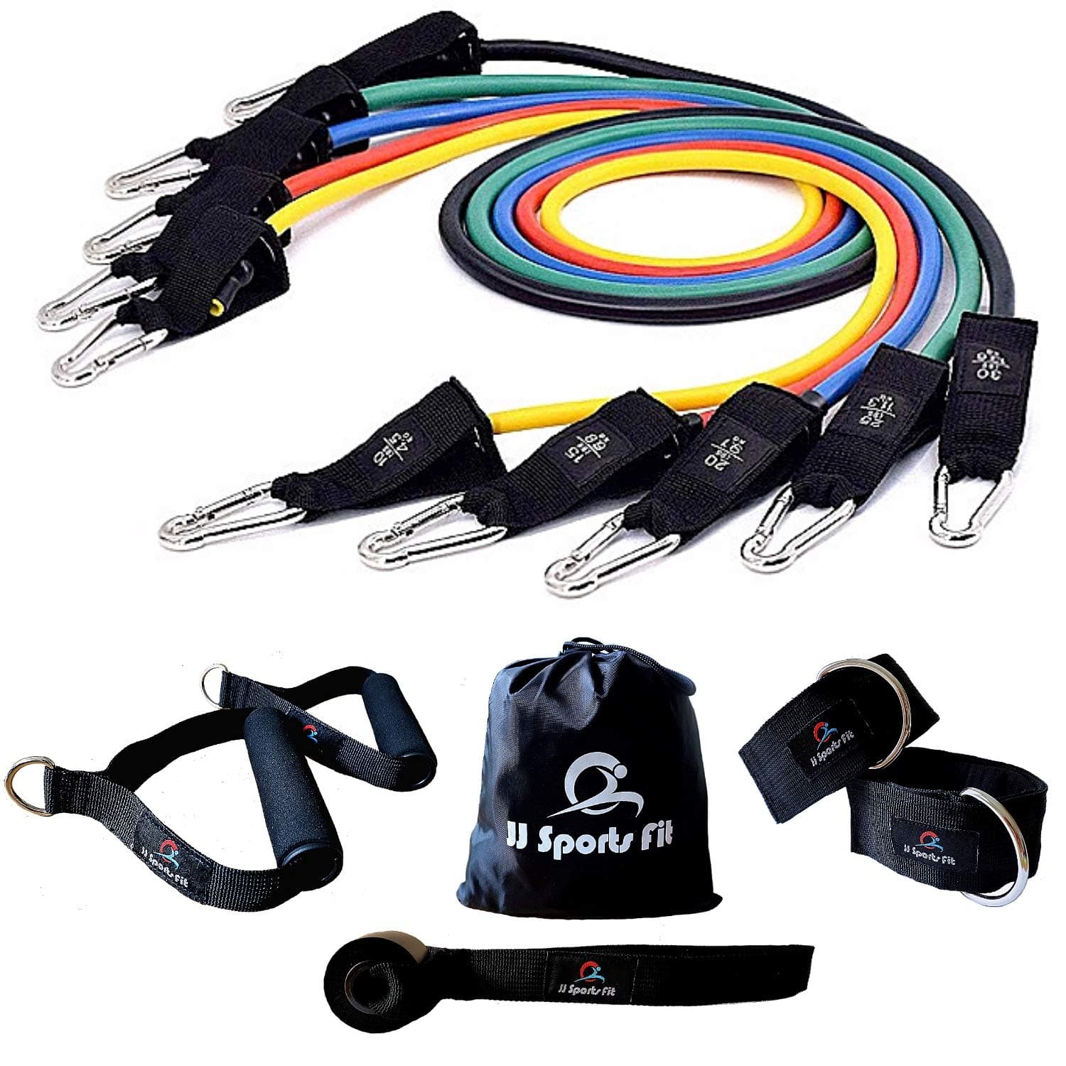 JJSportsFit ✅ 5 Exercise Resistance Tubes Set