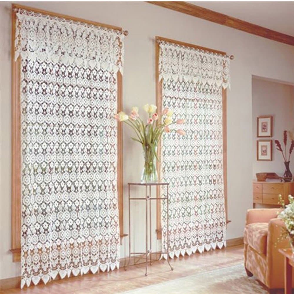 Medallion Curtain Valance 48"x 16"-Ecru