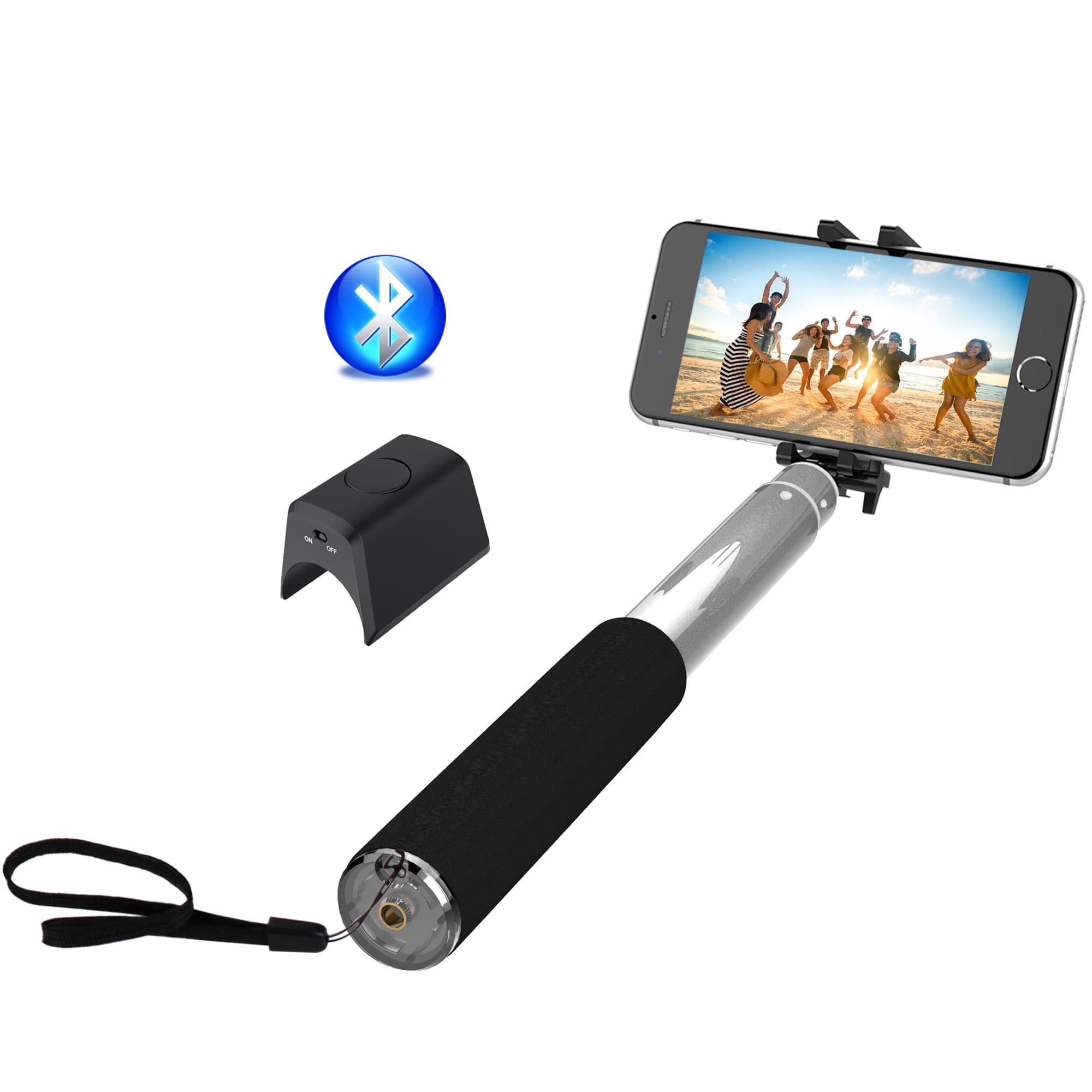 SmartSpeed Bluetooth Selfie Stick Integrated Foldable Smart Shooting Aid Fit for iPhone and Smartphones Detachable Bluetooth Remote Shutter