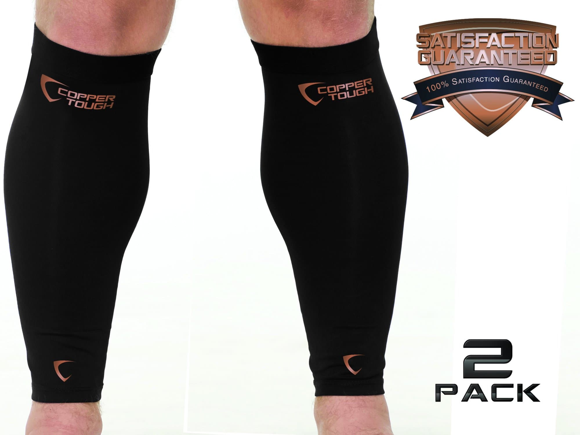 Copper Tough Calf Compression Sleeves - High Performance Copper Infused Leg Compression Sleeves for Enhanced Circulation, Recovery, Support for Men and Women - Athletic or Everyday Use - Small