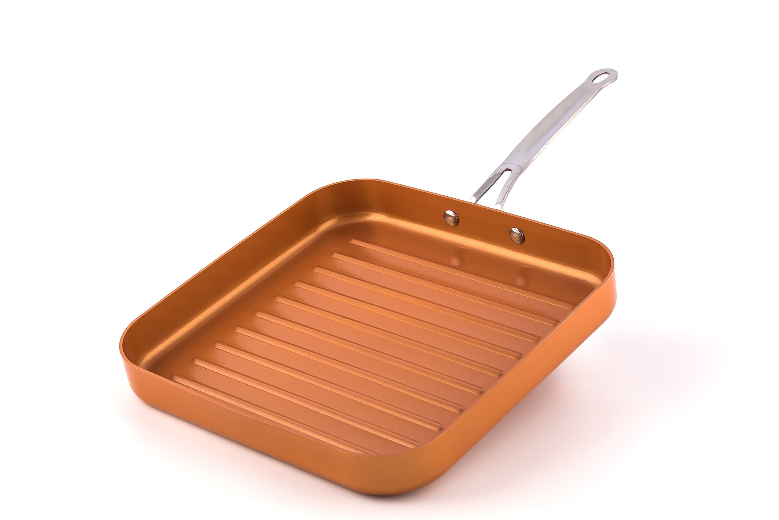 MasterPan Copper tone 11-inch Ceramic Non-stick Square grill pan