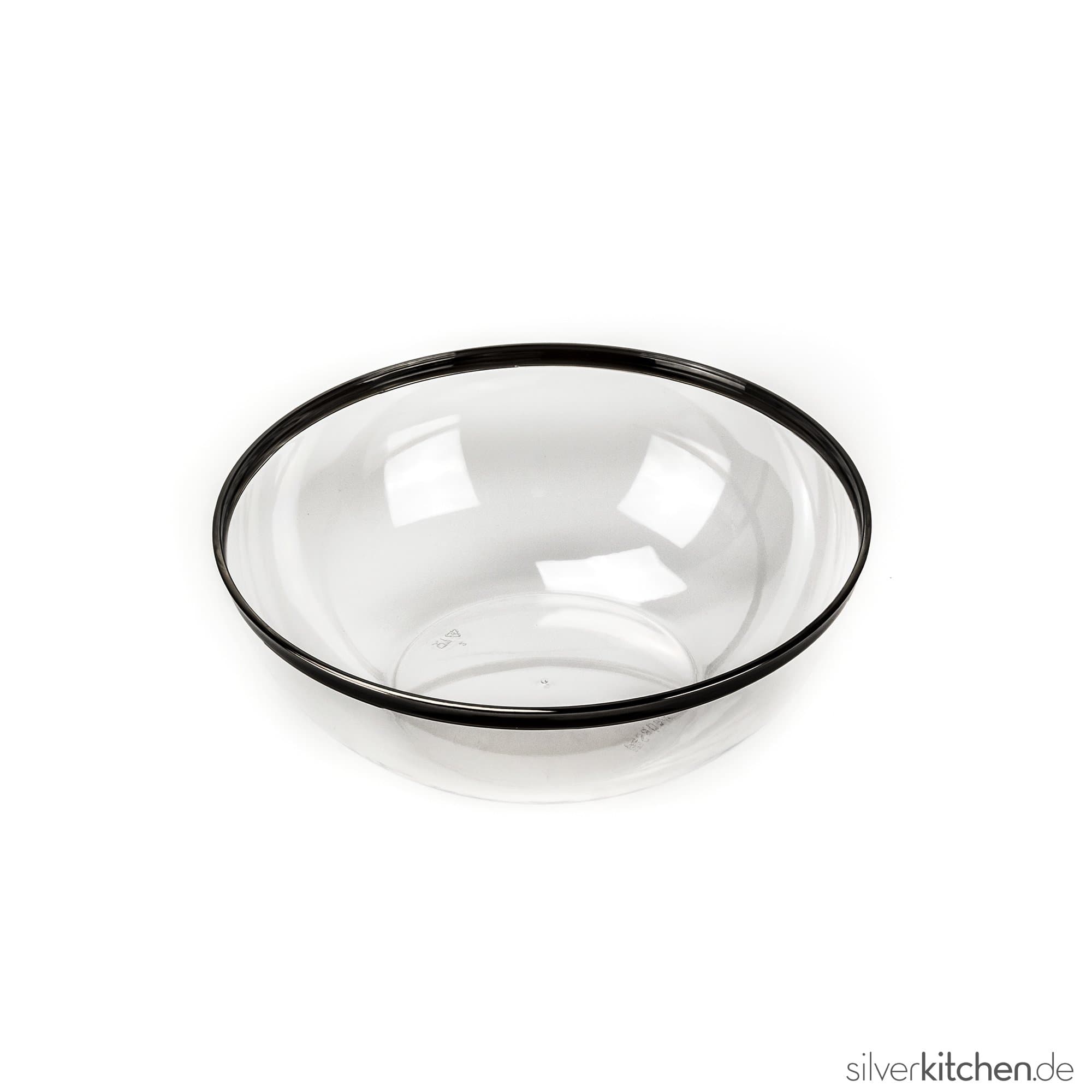 Silverkitchen Salad Bowl Diameter 27 cm high class Plastic Transparent/Silver, 1 item