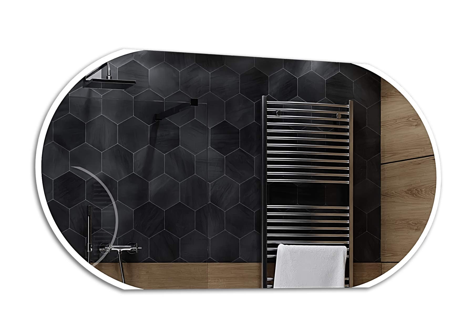 Alasta Wall Mirror with LED light | 60x80 cm | Baltimore - Custom made Mirrors | 17 Additional Accessories