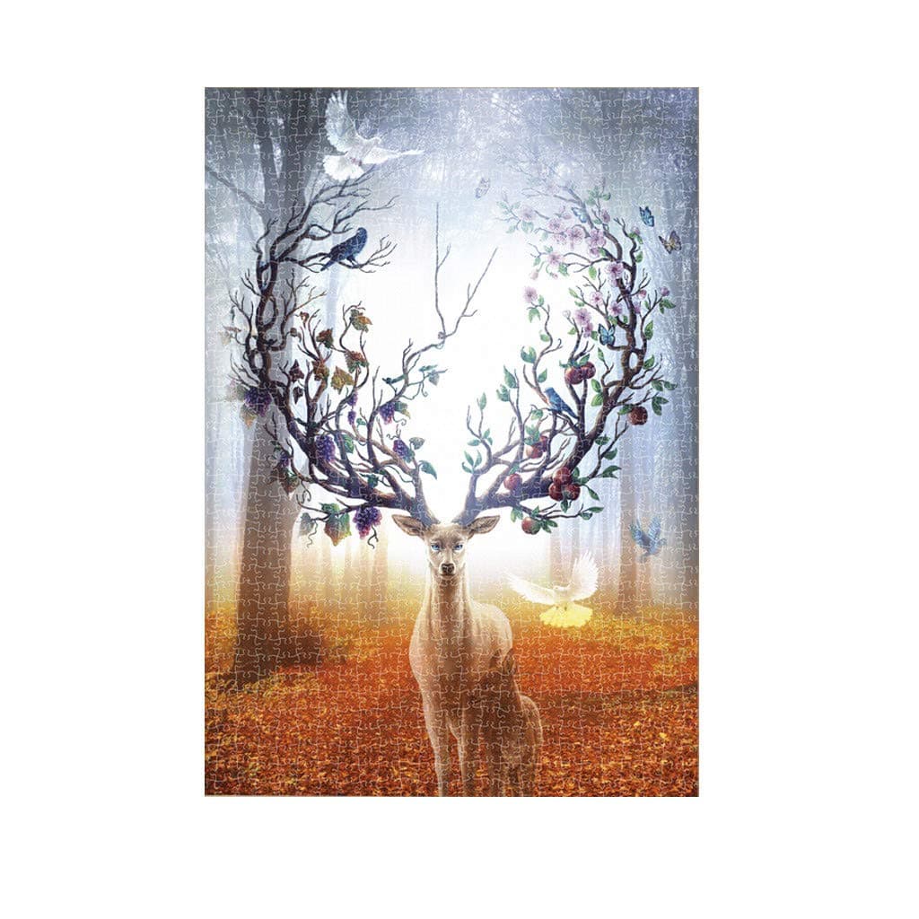 JCarry Jigsaw Puzzles Floor Puzzle Intellectual Game Learning Education Decompression Toys for Adults Kids, 1000 Pieces Puzzles 16.54cm x 11.69cm - Elk (Multicolor)